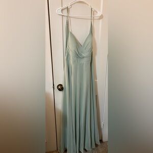 Azazie Light Green Maxi Dress